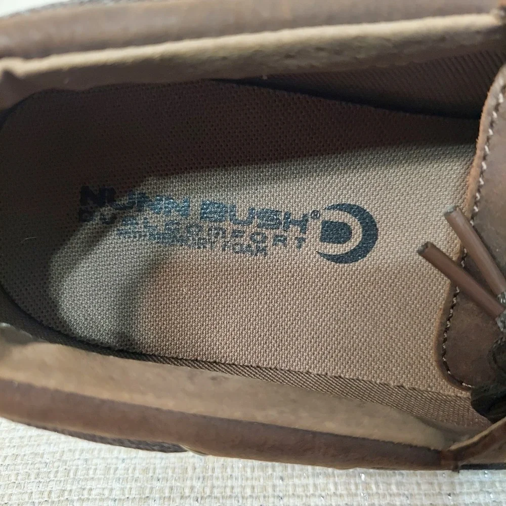 New Nunn Bush Mens Dual Comfort Leather Boat Shoes Navy‎ Brown Men 10M Loafers
